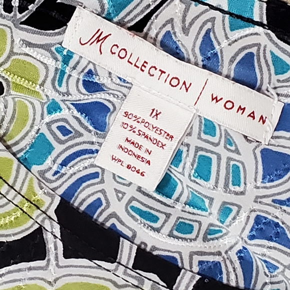 JM Collection Women 3/4 sleeve liquid knit round neckline top 1X plus size - Picture 4 of 10